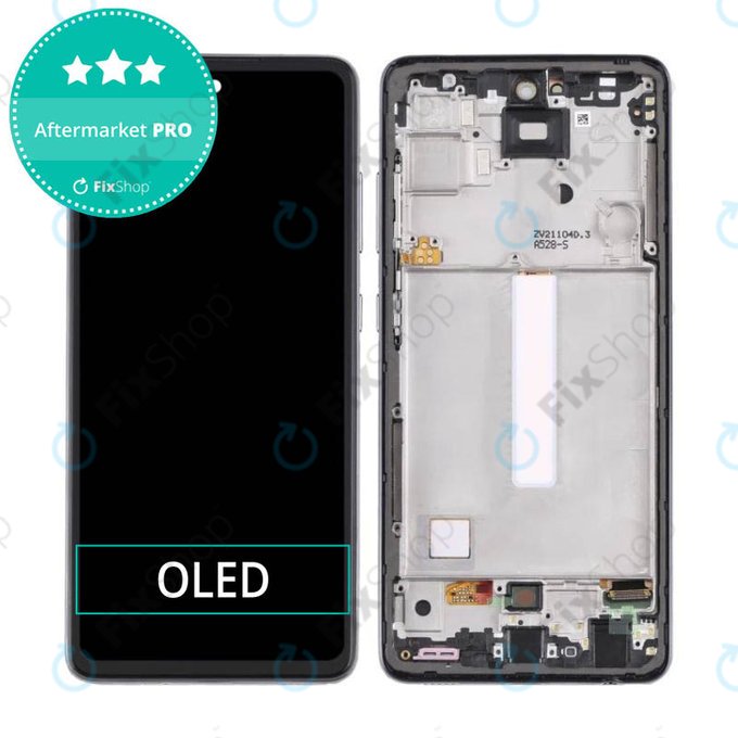 Schermo OLED per Samsung A52 5G A526B, A52s 5G A528B, Awesome Black, Vetro touch con cornice