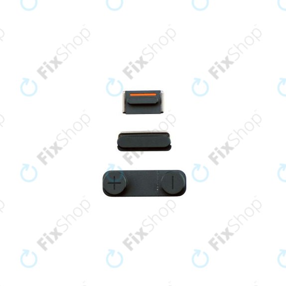 Set pulsanti laterali accensione, volume e silenzioso per iPhone 5, Black