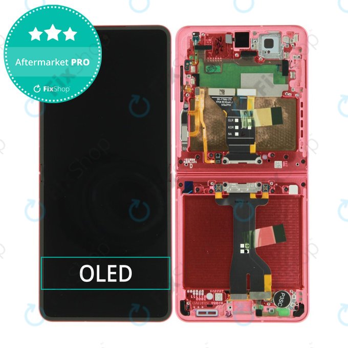 Schermo OLED per Samsung Z Flip 7 F766B, Coralred, Vetro touch con cornice