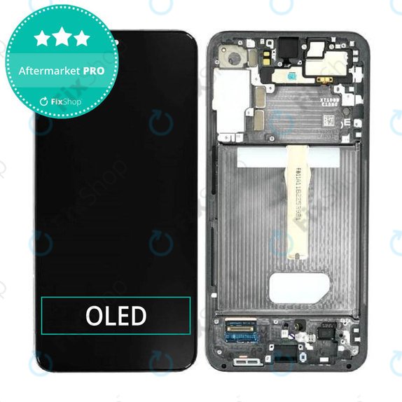 Schermo OLED per Samsung S22 Plus S906B, Phantom Black, Vetro touch con cornice