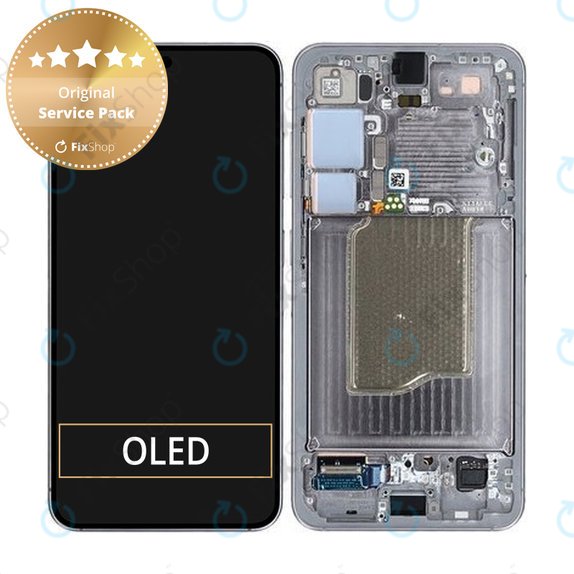 Schermo per Samsung S25, Silver Shadow, Vetro touch con cornice, GH82-36329A, Genuine Service Pack