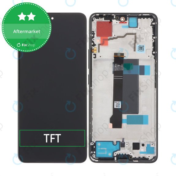 Schermo per Xiaomi Redmi Note 13 Pro 5G 2312DRA50C, Midnight Black, Vetro touch con cornice