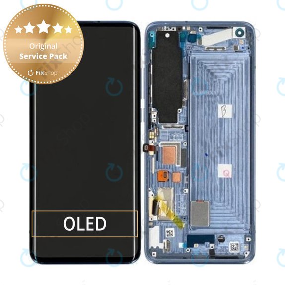 Schermo per Xiaomi Mi 10, Twilight Grey, Vetro touch con cornice, 56000500J200, Genuine Service Pack