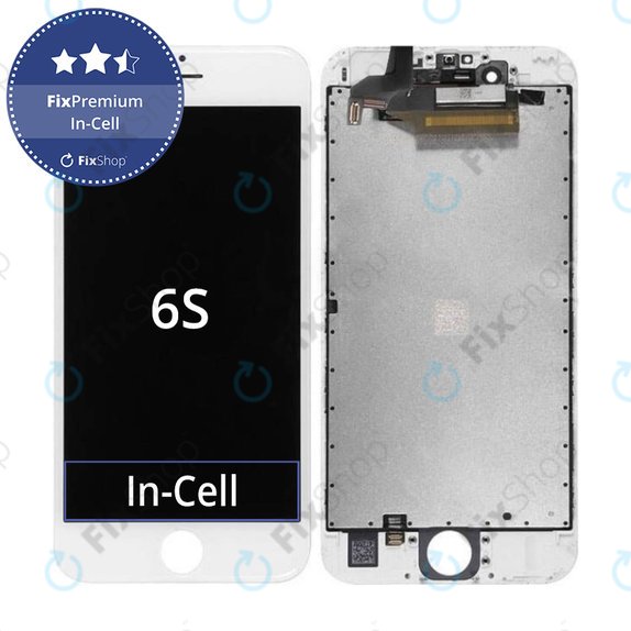 Schermo In-Cell per iPhone 6S, White, Vetro touch con cornice, FixPremium