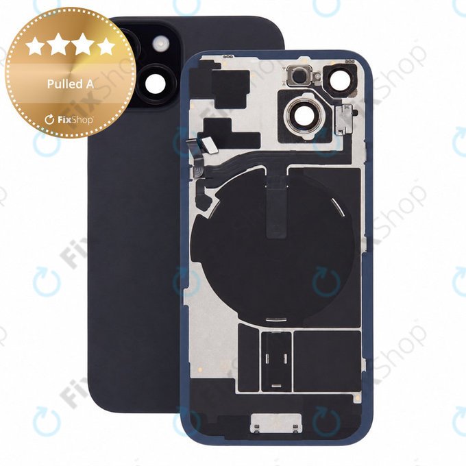 Vetro scocca posteriore per iPhone 15, Black, Pulled A