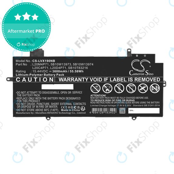 Batteria per Lenovo Thinkpad X1 Carbon G9, G10, X1 Yoga Gen 6, 7, 5B10W13973, Li-Pol, 3600mAh, 15.44V, HQ