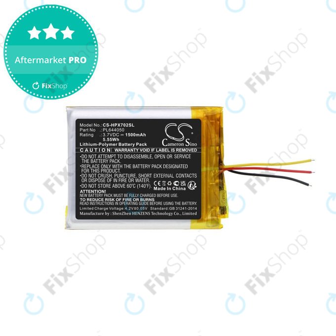 Batteria per HyperX Cloud Flight, Cloud Alpha, PL644050, Li-Pol, 3.7V, 1500mAh, HQ
