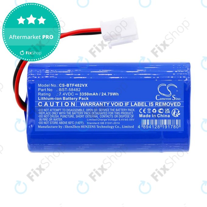 Batteria per Bestway Aquatronix, Kokido Vektro Z200 BST-58482, Li-Ion, 3350mAh, 7.4V, HQ