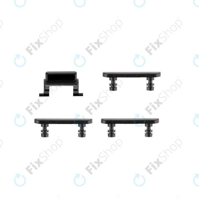 Set pulsanti laterali accensione, volume e silenzioso per iPhone 7 Plus, Black Jet