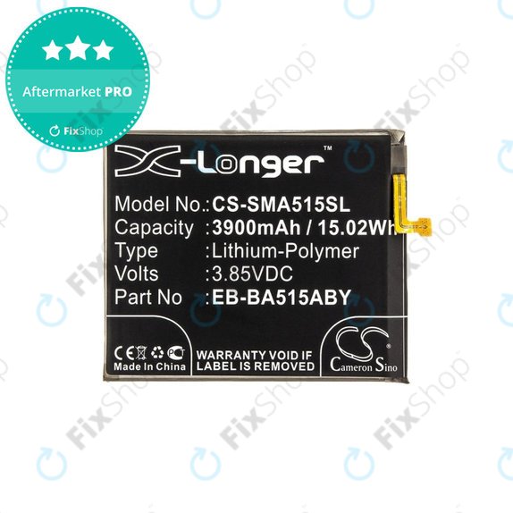 Batteria per Samsung A51 A515F, 3900mAh, Li-Pol, 3.85 V, EB-BA515ABY, HQ