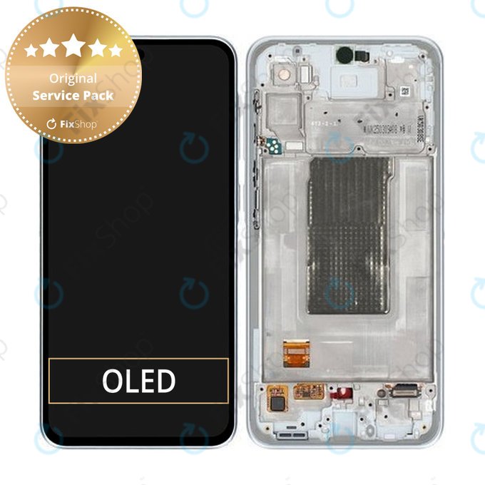 Schermo per Samsung A36 A366E, Awesome Grey, Vetro touch con cornice, GH82-36841B, Genuine Service Pack