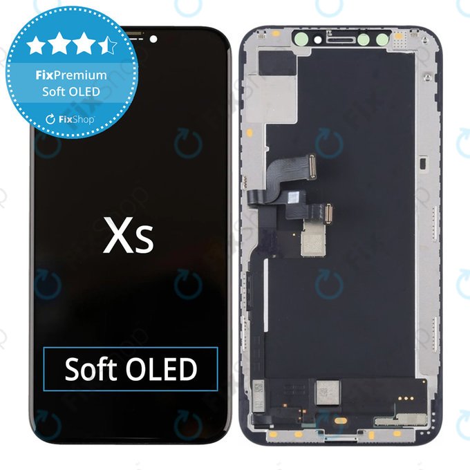 Schermo Soft OLED per iPhone XS, Vetro touch con cornice, FixPremium