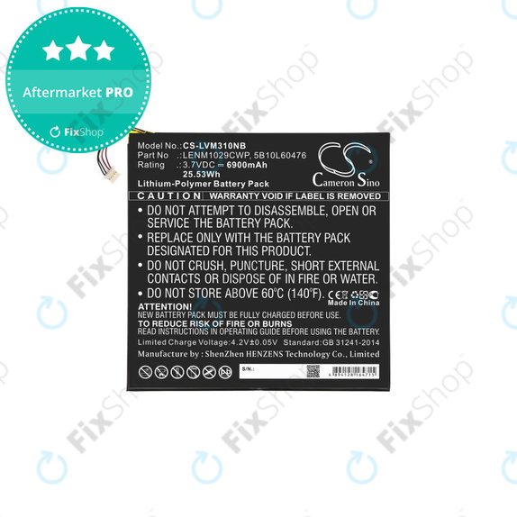 Batteria per Lenovo Miix 300, Miix 310, LENM1029CWP, Li-Pol, 6900mAh, 3.7V, HQ
