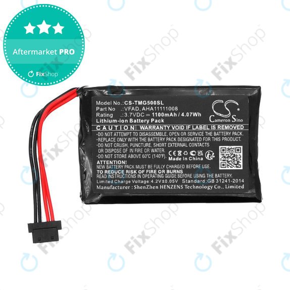 Batteria per TomTom GO 5000, 5100, 6000, 6100, 6200, Pro 5250, VFAD, Li-Ion, 1100mAh, 3.7V, HQ