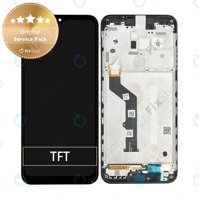 Schermo per Motorola Moto E7 Plus XT2081, Black, Vetro touch con cornice, 5D68C17416, Genuine Service Pack