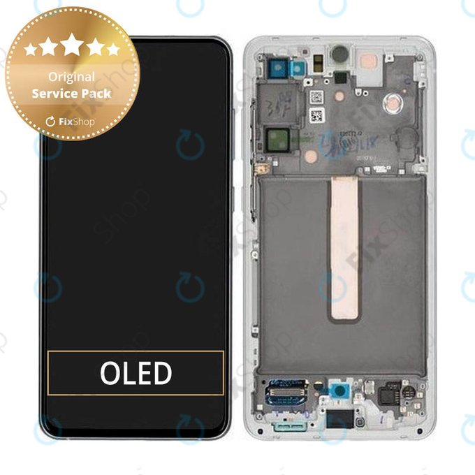 Schermo per Samsung S21 FE G990B, White, Vetro touch con cornice, GH82-26414B, GH82-26420B, GH82-26590B, Genuine Service Pack