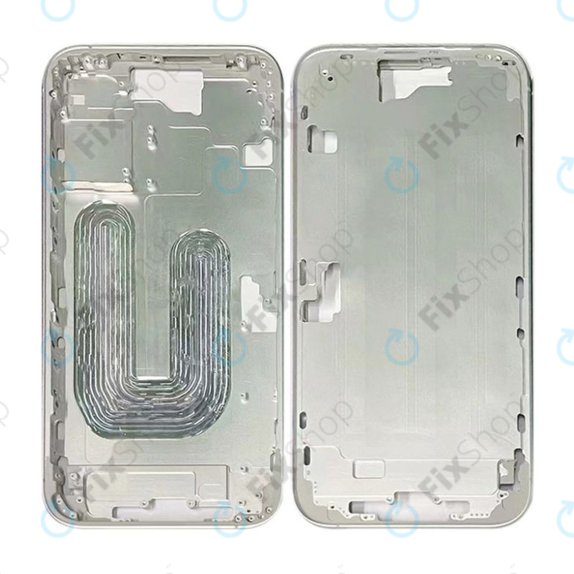 Telaio centrale con pulsanti di accensione e volume per iPhone 16, White