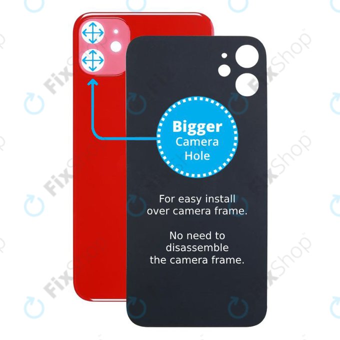 Vetro scocca posteriore con fGold fotocamera più grande per iPhone 11, Red