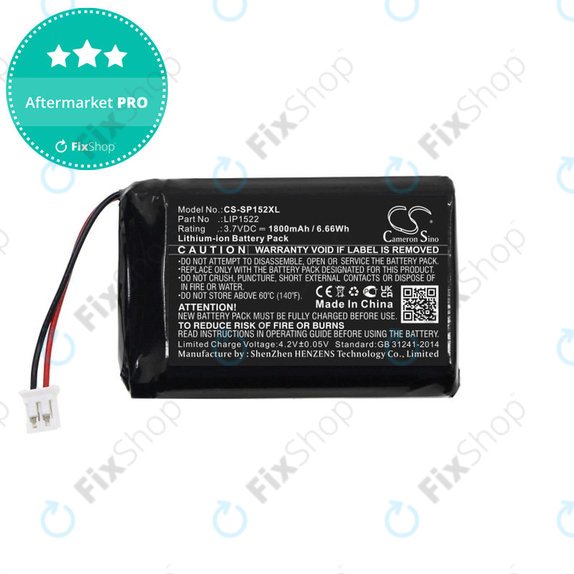 Batteria per Sony Dualshock 4 Wireless Controller, LIP1522, Li-Ion, 1800mAh, 3.7V, HQ