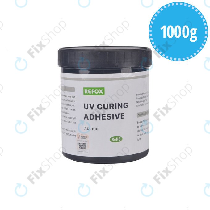 Adesivo impermeabile a polimerizzazione UV, 1kg, Refox AD-100