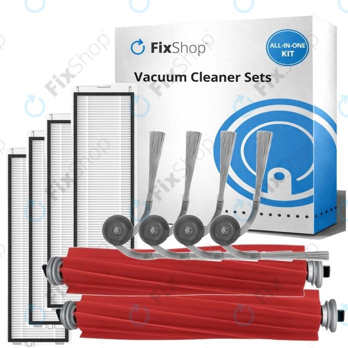 Set di ricambi per Roborock QV 35A, QR 798, QV35S (2x spazzola principale, 4x filtro, 4x spazzola laterale)