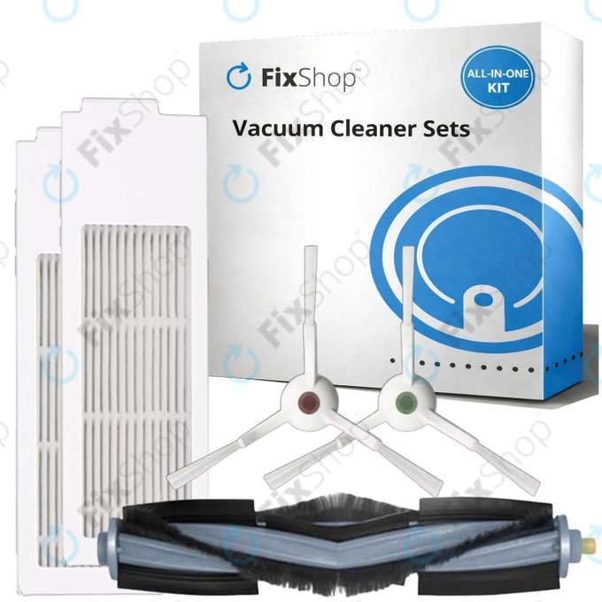 Set di ricambio per Ecovacs T20, T20 Max, T20 Pro (1x spazzola principale, 2x filtro, 2x spazzola laterale - White)