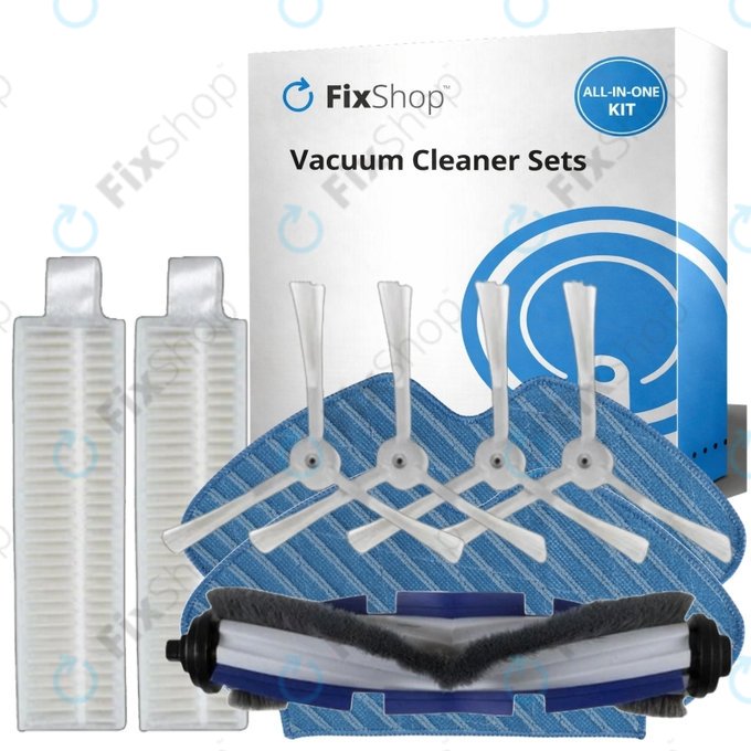 Set di ricambi per Rowenta Explorer s60 (1x spazzola principale, 2x filtro, 4x spazzola laterale, 2x panno mop)