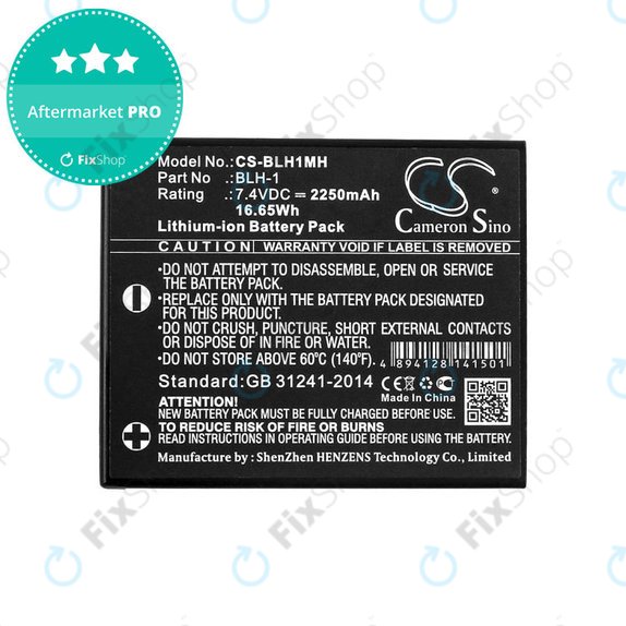 Batteria per Olympus E-M1, BLH-1, Li-Ion, 2250mAh, 7.4V, HQ