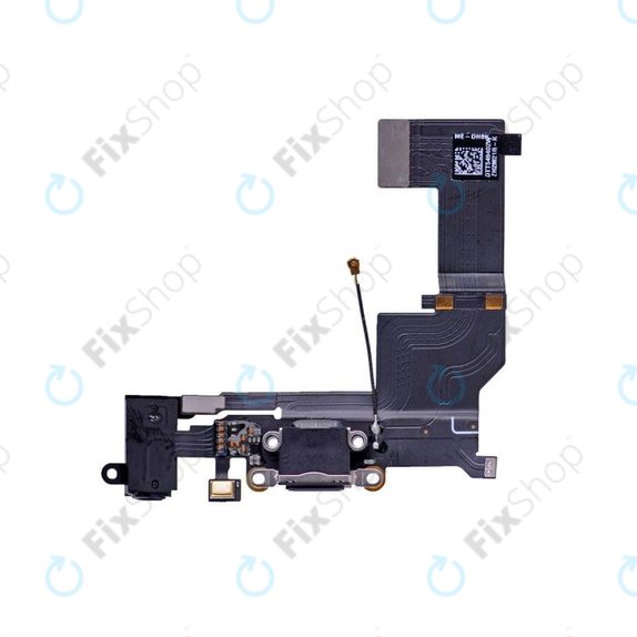 Connettore di ricarica + connettore jack + microfono + cavo flex per Apple iPhone 5S, Black