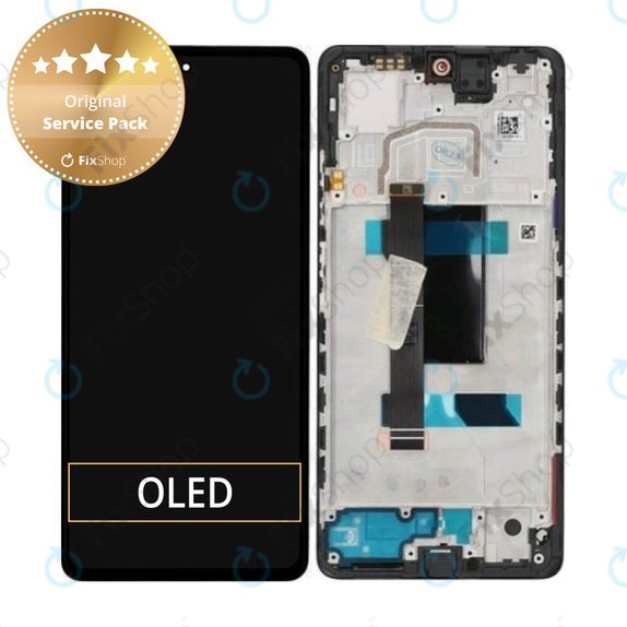 Schermo per Xiaomi Redmi Note 12 Pro 5G, Midnight Black, Vetro touch con cornice, 5600010M1600, Genuine Service Pack