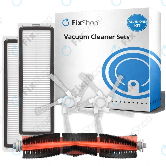 Set di ricambio per Xiaomi Dreame Bot W10, W10 Pro (1x Spazzola principale, 2x Filtri, 2x Spazzole laterali)
