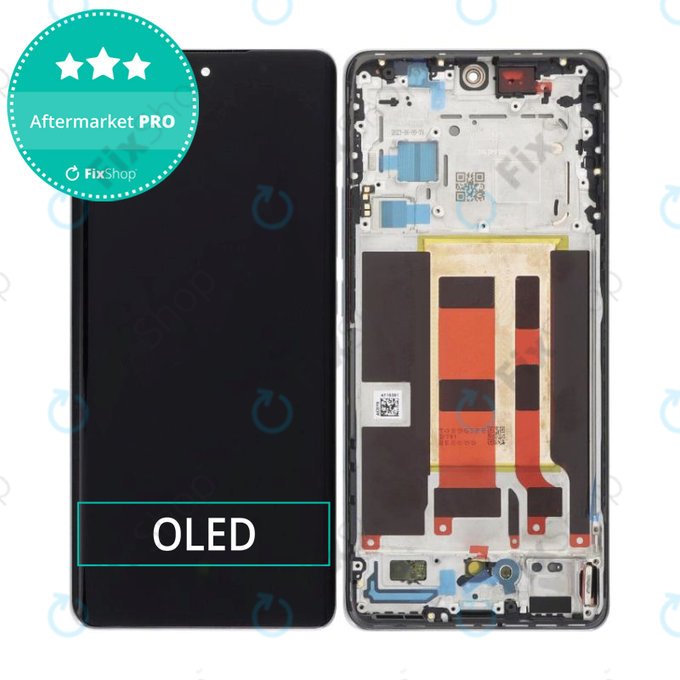 Schermo OLED per Oppo Reno 10 CPH2531, Silvery Grey, Vetro touch con cornice