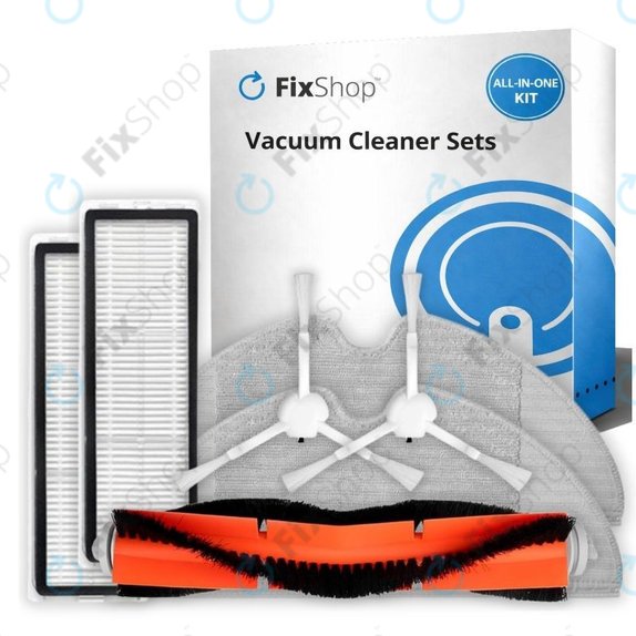 Set di ricambio per Xiaomi Mi Robot Vacuum Mop (Mijia 1C), 2 (Mijia 2C) 2 Pro+ (Mijia 1T) (1x Spazzola principale, 2x Filtri, 2x Spazzole laterali, 2x Panni mop)