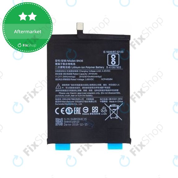 Batteria per Xiaomi Mi A2 (Mi 6X), BN36, 3010mAh