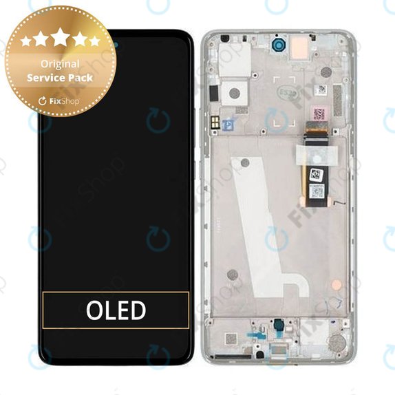 Schermo per Motorola Edge 30 XT2203, Supermoon Silver, Vetro touch con cornice, 5D68C20586, Genuine Service Pack