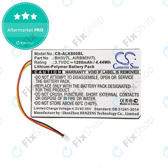 Batteria per Autec Air A4, A6, A8, BH3V7L, AIRBM3V7L, Li-Pol, 1200mAh, 3.7V, HQ