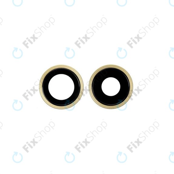 Set lente fotocamera posteriore con frame 2 pz per iPhone 11, Yellow