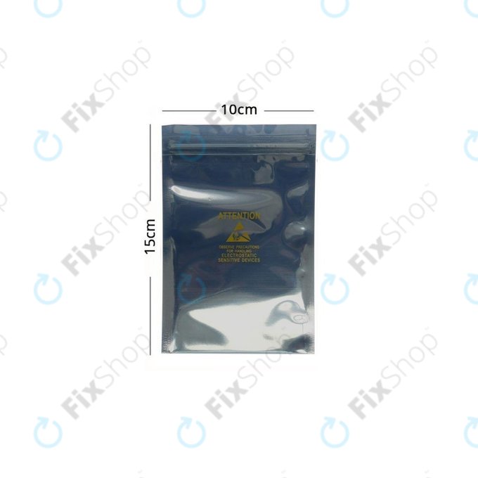Sacchetto antistatico ESD con chiusura zip, 10x15 cm, 20 pz, con stampa