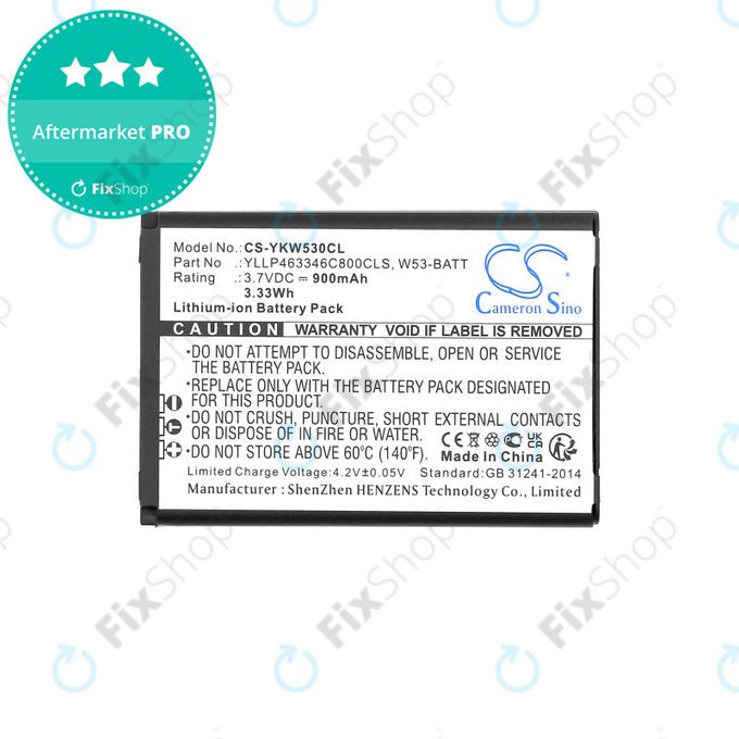 Batteria per Yealink W53, W53h, W78h, W53-BATT, Li-Ion, 900mAh, 3.7V, HQ