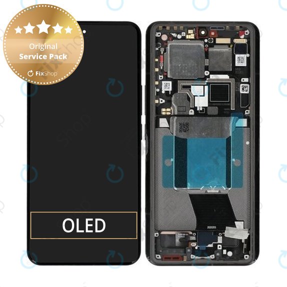 Schermo per Xiaomi 14 Ultra, Black, Vetro touch con cornice, 56000500N100, Genuine Service Pack