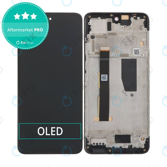Schermo OLED per Motorola Moto G84 XT2347, Black, Vetro touch con cornice