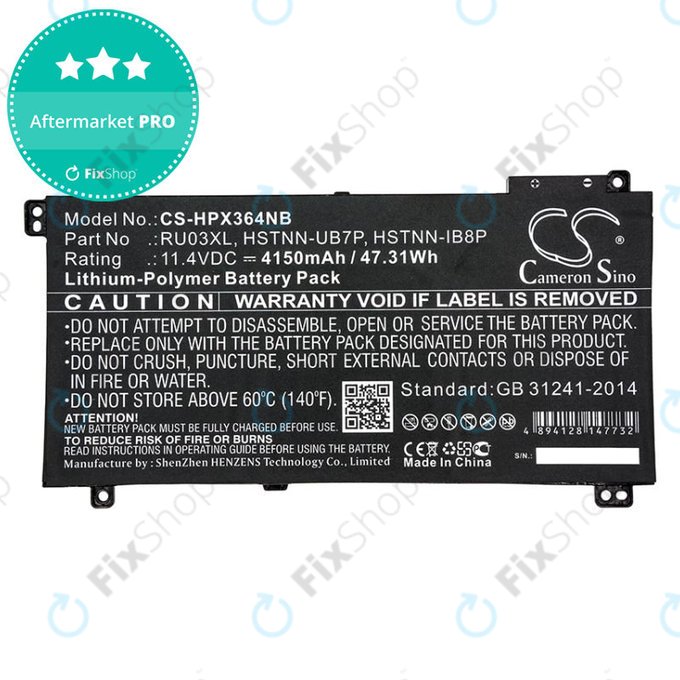 Batteria per HP ProBook x360 440 G1, x360 11 G3, HSTNN-UB7P, Li-Pol, 4150mAh, 11.4V, HQ