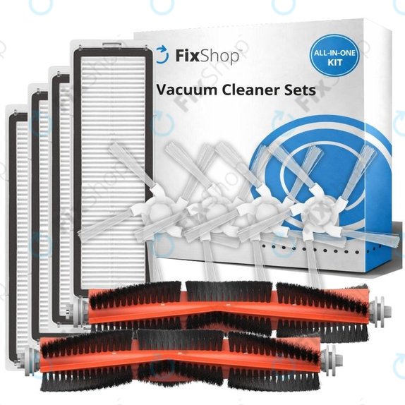 Set di ricambio per Xiaomi Dreame Bot W10, W10 Pro (2x Spazzole principali, 4x Filtri, 4x Spazzole laterali)