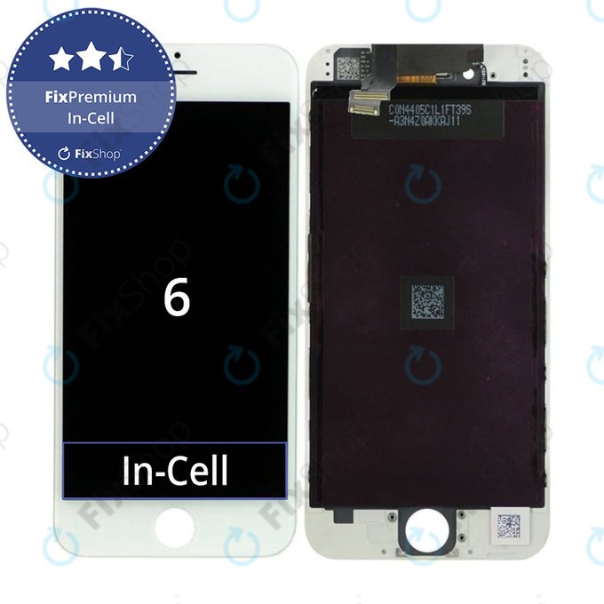 Schermo In-Cell per iPhone 6, White, Vetro touch con cornice, FixPremium