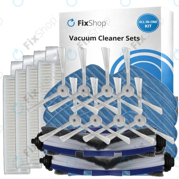 Set di ricambi per Rowenta Explorer s60 (2x spazzola principale, 4x filtro, 8x spazzola laterale, 4x panno mop)