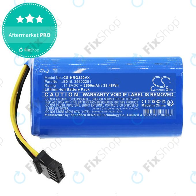 Batteria per Hoover HGO31, HGO32 HGO33 B015, Li-Ion, 2600mAh, 14.8V, HQ