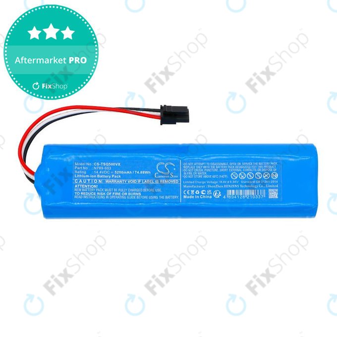 Batteria per Tesla Robostar iQ500, iQ600 N789-603, Li-Ion, 5200mAh, 14.4V, HQ
