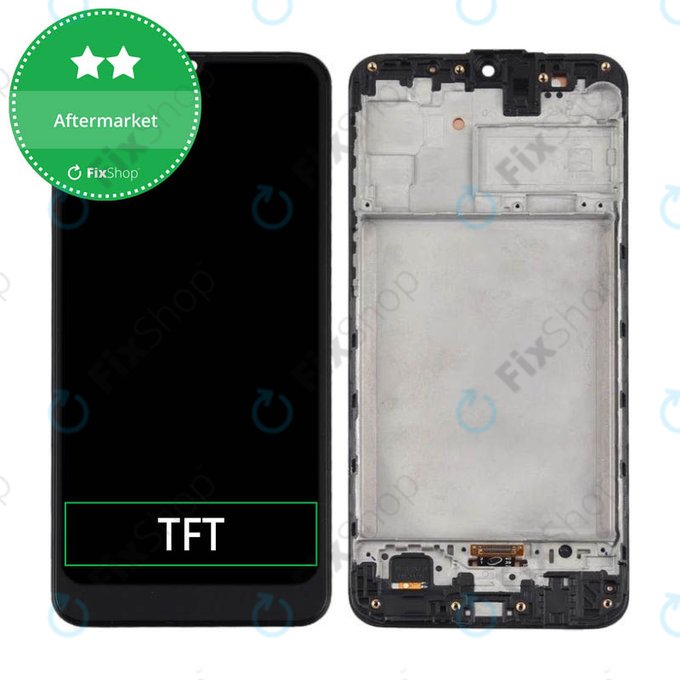 Schermo per Samsung M31 M315F, Space Black, Vetro touch con cornice