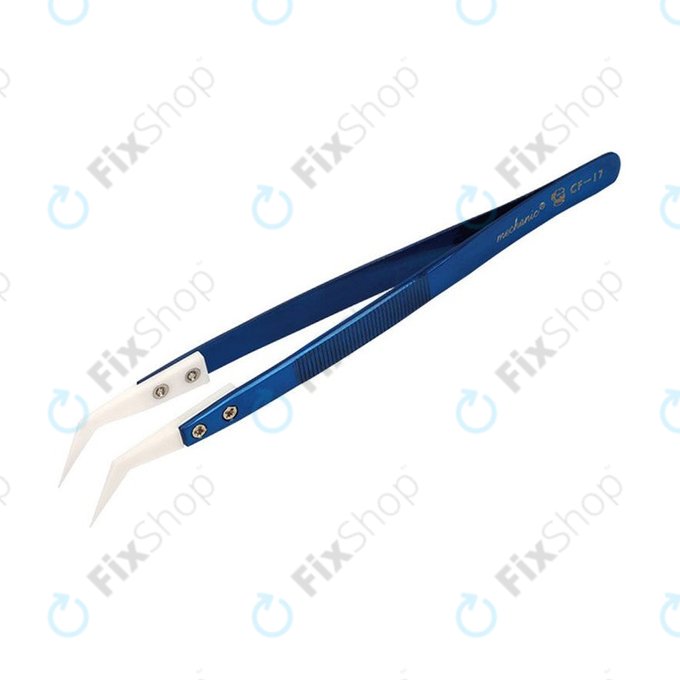 Pinzetta ceramica di precisione resistente al calore con punta curva, Mechanic CF-17