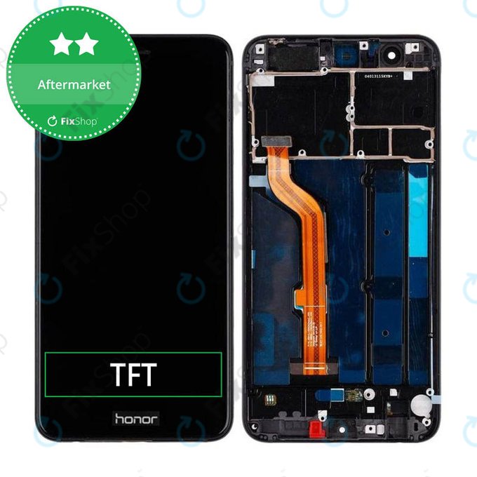 Schermo per Huawei Honor 8, Midnight Black, Vetro touch con cornice